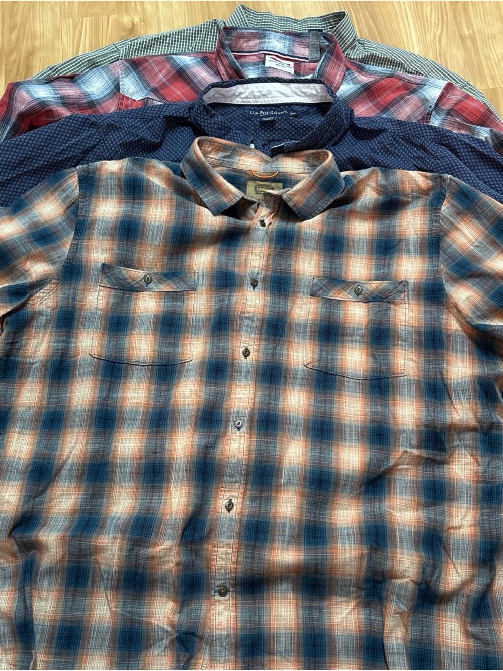 Mixed Lot of 4 Men's Button Shirts Size 3XL  Multicolors 2 Short Sleeve 2 Long
